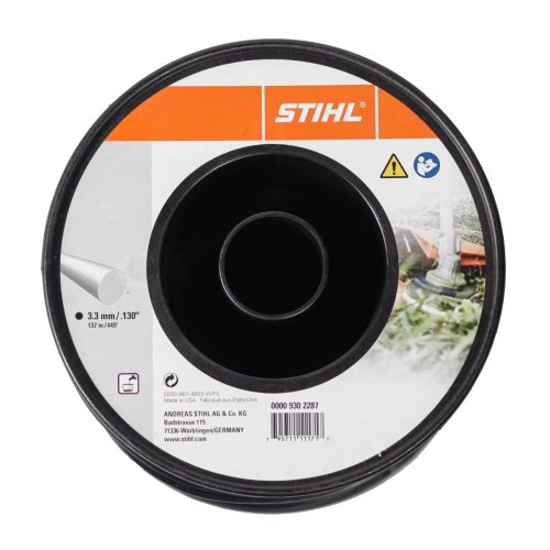 10 Per Case Stihl - Nylon Line 3.3mm/ .130" Round - 137m/ 449ft 3lb Black