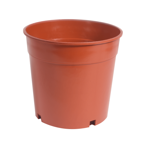Agri World - 15cm Plastic Pot - Brown/Choc  Brown/White/Green