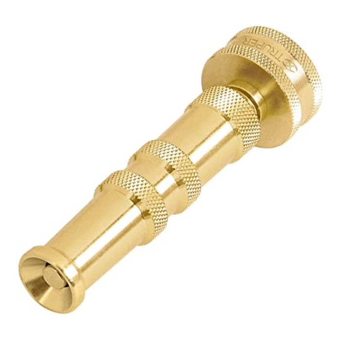 Truper - 4" Heavy Duty Brass Twist - Nozzle Fine To Jet Spray
