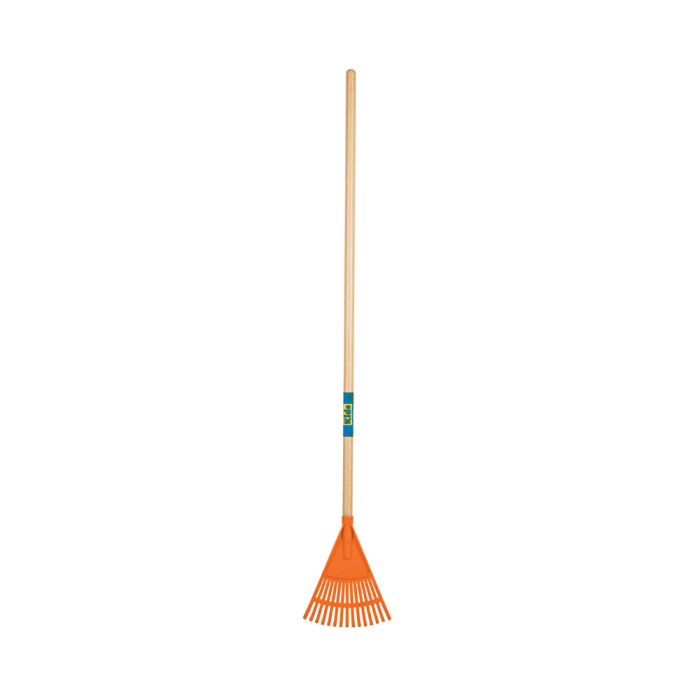 Truper - Kid'S Plastic Fan Rake15-Tines - Curved With 42" Wood Handle