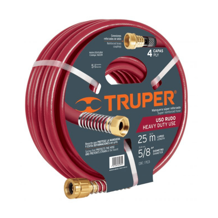 Truper - 5/8" 4 Ply Garden Hose 98ft - (30m) Reinforced