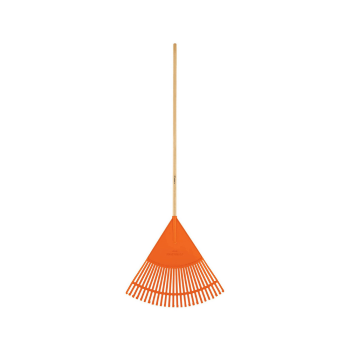 Truper - 24" Plastic Fan Rake;26-Tines - Curved 48" Wooden Handle