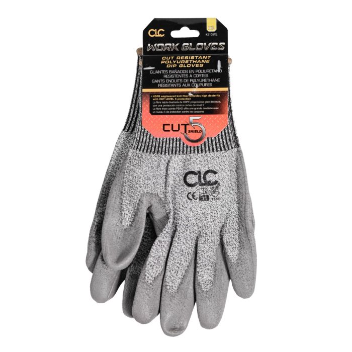 Clc Brand - Cut-Resistant Glove Xl - En-388 Level-5 Poly Dip