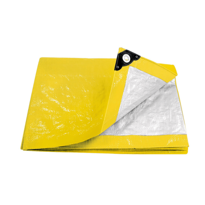 Pretul - Re-Inforced Yellow Tarpaulin - 6.5' X 9.8' Aluminium Eyelets