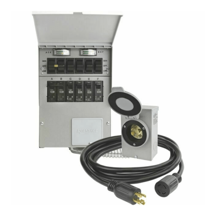 Reliance Brand - Manual Transfer Switch 7500w - 6 Cicruits 125v/250v 30amps