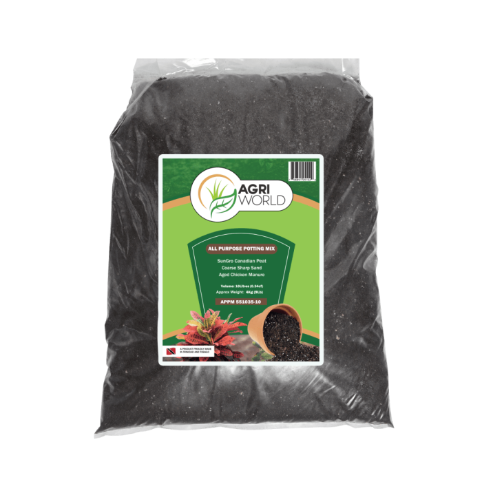 Agri World - All Purpose Potting Mix 10l - Loose Filled  Approx. 4kg