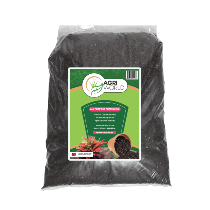 Agri World - All Purpose Potting Mix 15l - Loose Filled Approx. 6kg