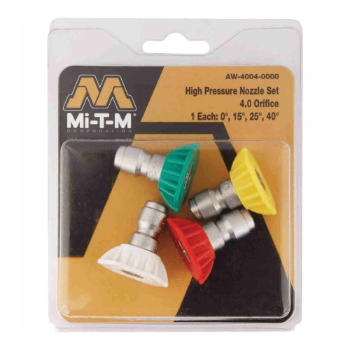 Mitm Brand - High Pressure Nozzle 4/Pk - 4.0 Orifice 0/15/25/40 Degree