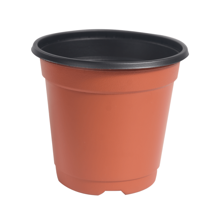 Agri World - 5" Plastic Plant Pot - Brown