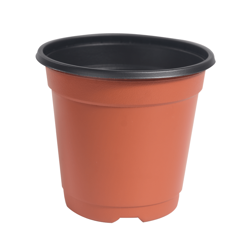 Agri World 5" Plastic Plant Pot Brown FT Farfan Shop