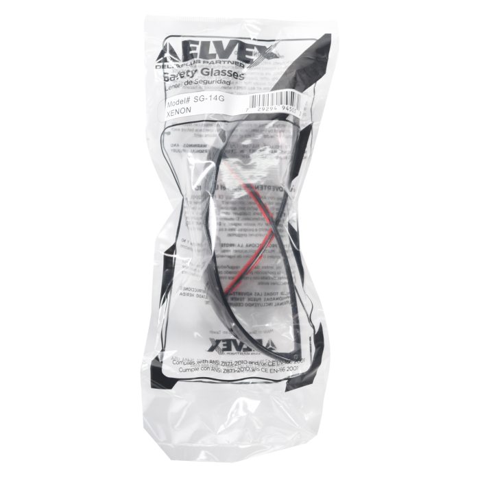 Elvex Brand - Xenon Safety Glasses Grey - Hard Coated Pc Lens