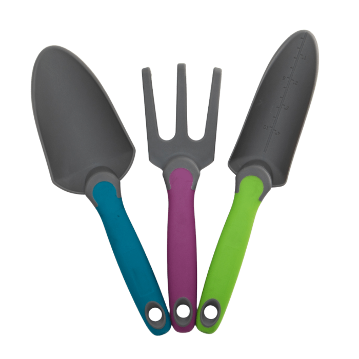 Landscapers Select - 3pc Garden Toolset Plastic Col - Trowel Transplanter Cultivator