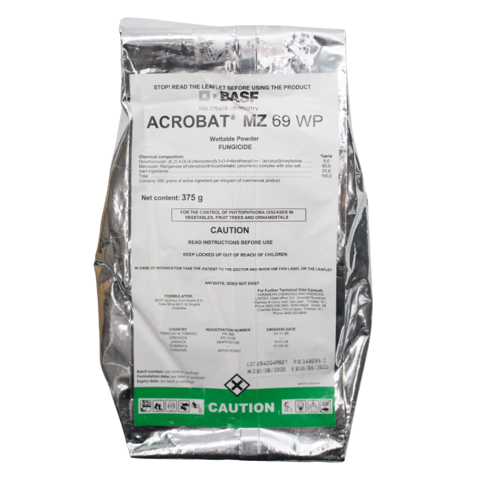 Basf - Acrobat Mz Fungicide 375 Gram - 69 Wp Systemic Protectant