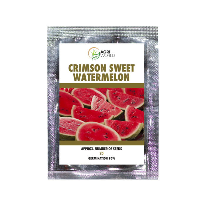 Agri World - Crimson Sweet Watermelon Seeds - Approx. 20 Seeds/Pack
