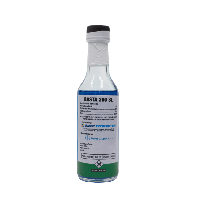 Basf - Basta Herbicide 125 Ml 200 Sl - Non Selective Contact Postem