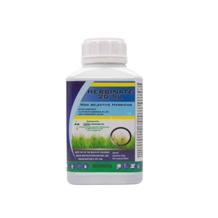 - - Herbinate Herbicide 500 Ml - 200 Sl Non Selective Contact