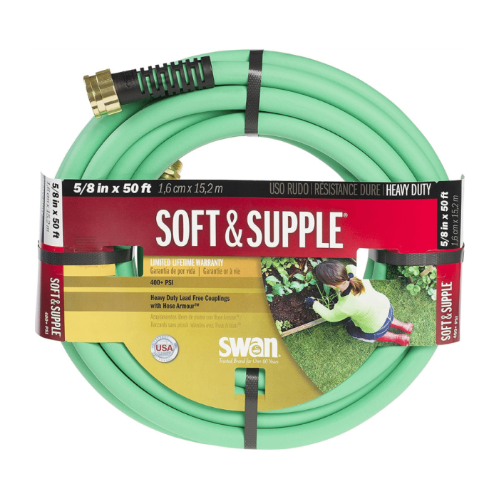 6539886 - Colorite / Swan - Garden Hose 5/8" X50' - Soft& Supple Heavy Duty Green