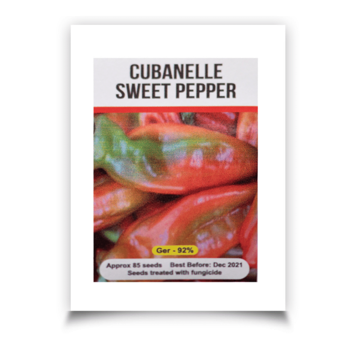 Signature Seeds - Cubanelle Sweet Pepper Seeds - Approx. 85 Seeds/Pack