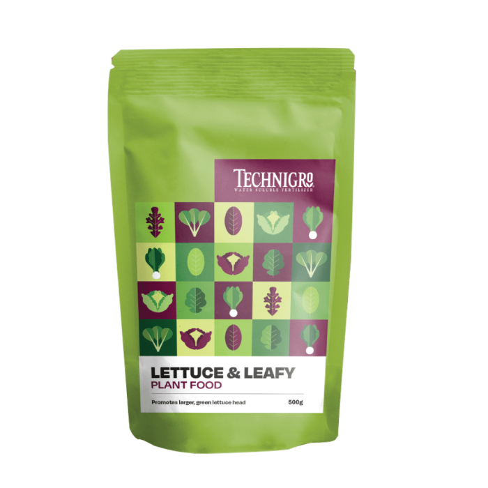 Technigro - Lettuce Fertilizer 500 Gram - Water Soluble 8-15-36 (10/Cs)