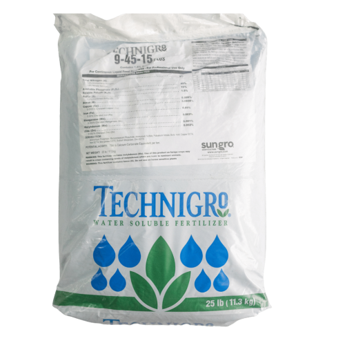 Technigro - 9-45-15 Plus Fertilizer 25lb - Water Soluble Starter Formula