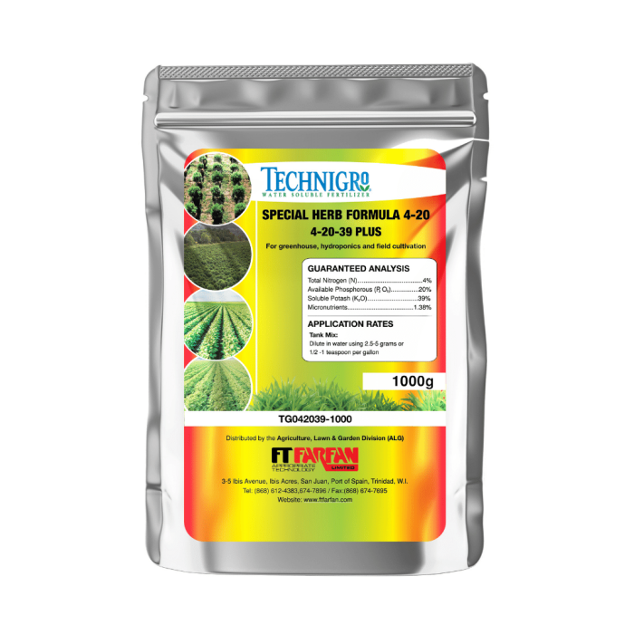 8 X (4 X 1kg) Per Case - Herb Fertilizer 1kg - Water Soluble; 4-20-39