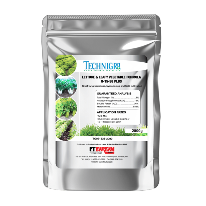 8 X (2 X 2kg) Per Case - Lettuce Fertilizer 2kg - Water Soluble; 8-15-36