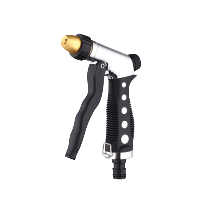 Aokal - Adjustable Hose Nozzle - Zinc Alloy; Black/Silver