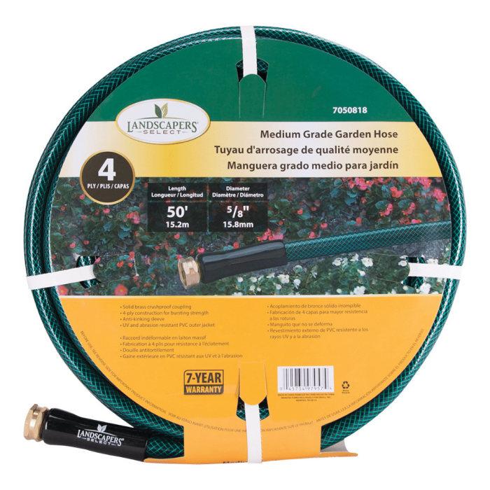 Landscapers Select - Garden Hose 5/8" X 50' - 4-Ply Pvc; Green