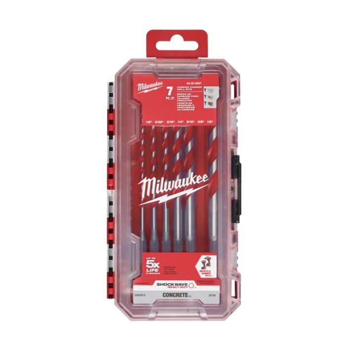 Hammer Drill Bit Set-7pcs | 1/8"-1/2" -Straight Shank