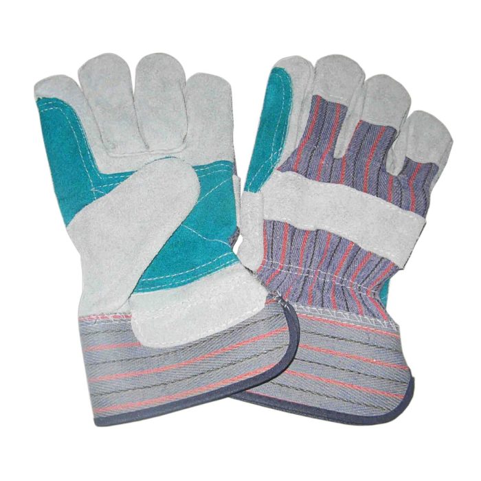 Leather Double Palm Glove | 10" Sewat Absorb Cotton | Drill Weave Patch In Palm