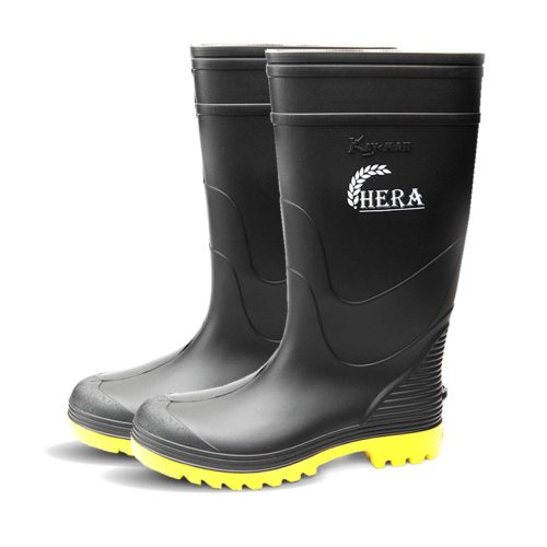 Hera 12x1 - Junior Garden Boots Size 3 - Black With Yellow Sole